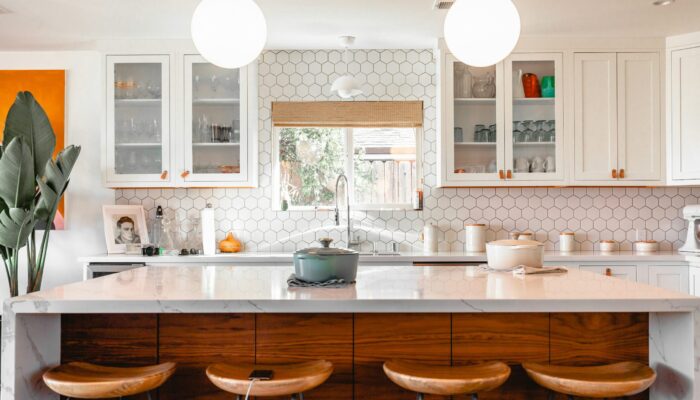 Luxury Modern Kitchen with Custom Cabinets with glass windows from Statewide Custom Cabinets of Florida