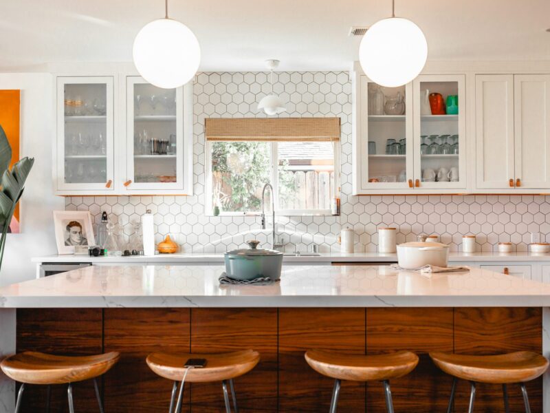 Luxury Modern Kitchen with Custom Cabinets with glass windows from Statewide Custom Cabinets of Florida